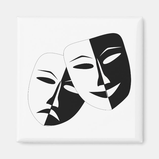 Simma Drama Comedy Masks Acting Coffee Magnet (Framsidan)