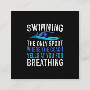 Simma endast sport där coachschwimmer ger fyrkantigt visitkort