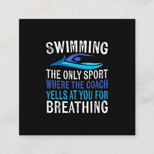 Simma endast sport där coachschwimmer ger fyrkantigt visitkort (Framsida)
