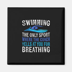 Simma endast sport där coachschwimmer ger magnet