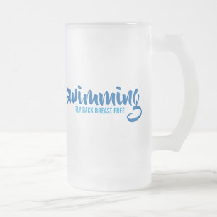 Simma fly Back Breast Free Typografisk text Frostat Ölglas
