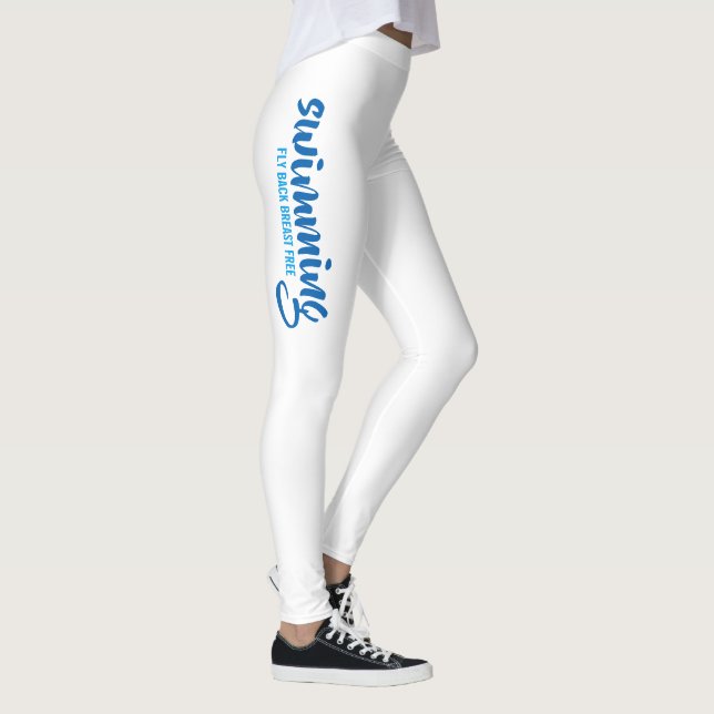 Simma fly Back Breast Free Typografisk text Leggings (Höger)