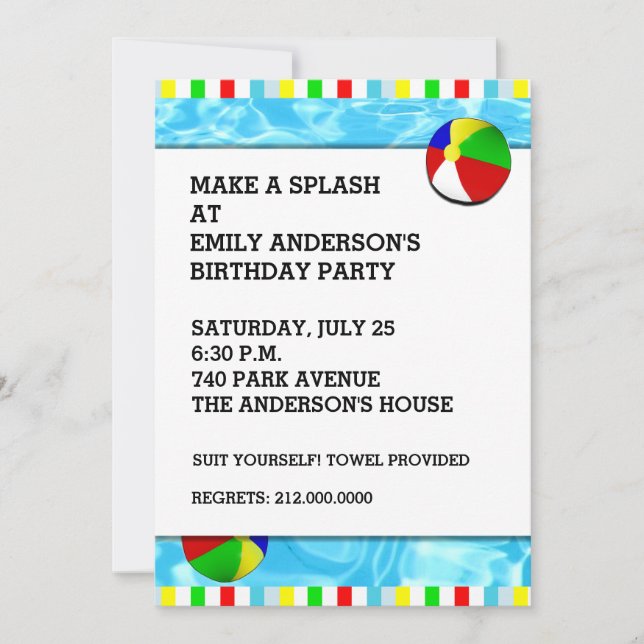 simma födelsedagsfest inbjudan (Framsida)