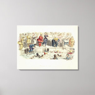Simma för damer, 1844 (lithoen) canvastryck
