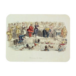 Simma för damer, 1844 (lithoen) magnet