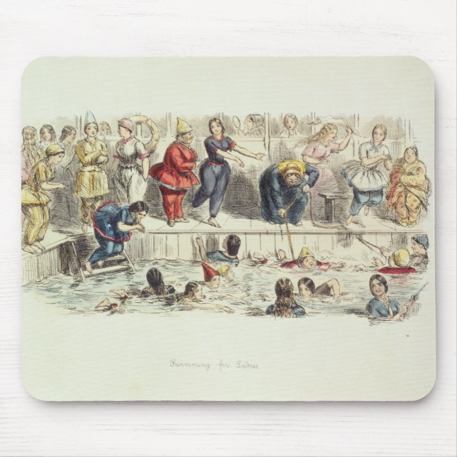 Simma för damer, 1844 (lithoen) musmatta (Framsidan)