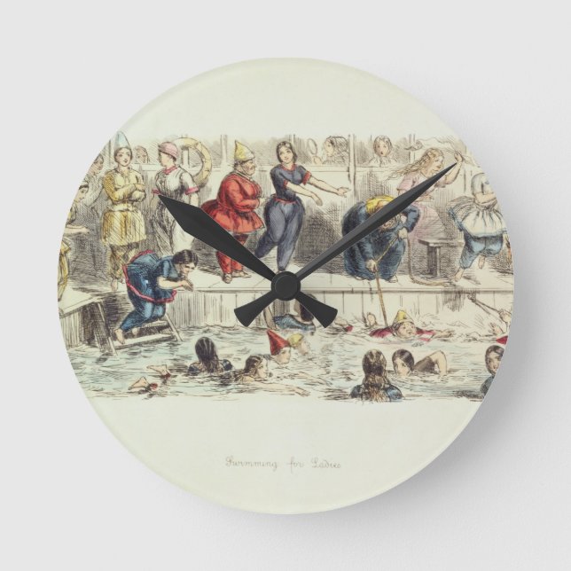 Simma för damer, 1844 (lithoen) rund klocka (Framsida)
