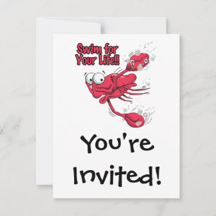 simma för ditt liv skrämt svampkrabba inbjudningar