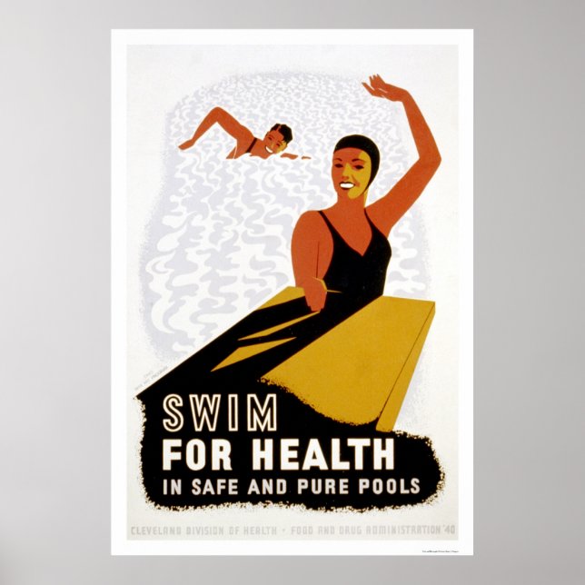 Simma för hälsovård 1940 WPA Poster (Framsidan)