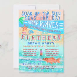 Simma för sommarfisken i Beach eller Bassäng Party Inbjudningar
