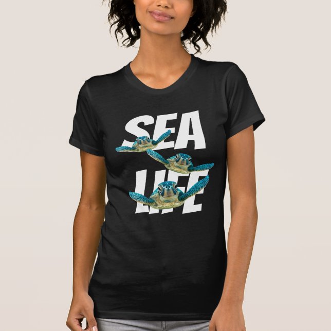 Simma för tre babyhavssköldpaddor t shirt (Framsida)