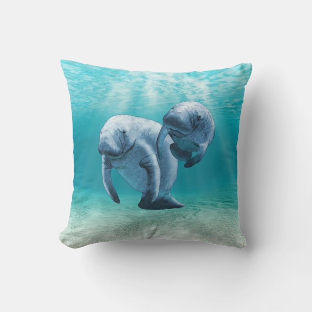 Simma för två Manatees Kudde (Framsida)