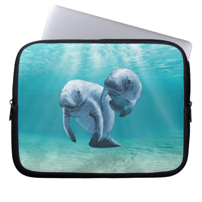 Simma för två Manatees Laptop Sleeve (Framsidan)