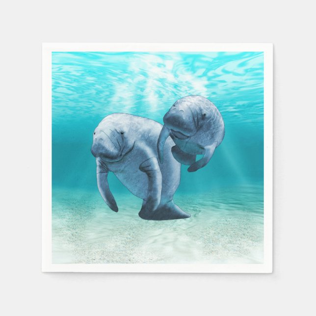 Simma för två Manatees Pappersservett (Framsidan)
