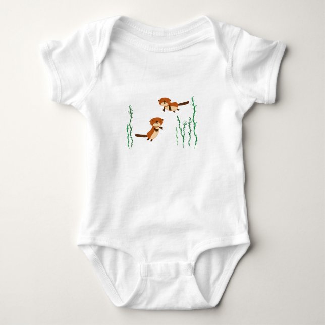 Simma för uttrar t-shirt (Framsida)