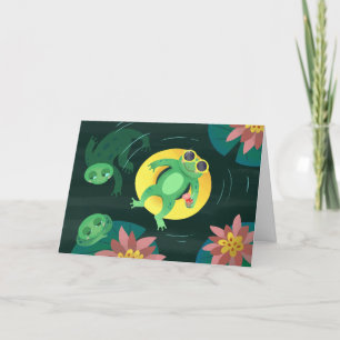 Simma Frog Gult Sunglass Birthday Card Kort
