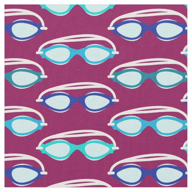 Simma Goggles Colorful Swimming Mönster Tyg (Närbild)