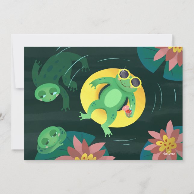 Simma Groda Gul Solglasögon DIY Blank Inbjudningar (Framsida)