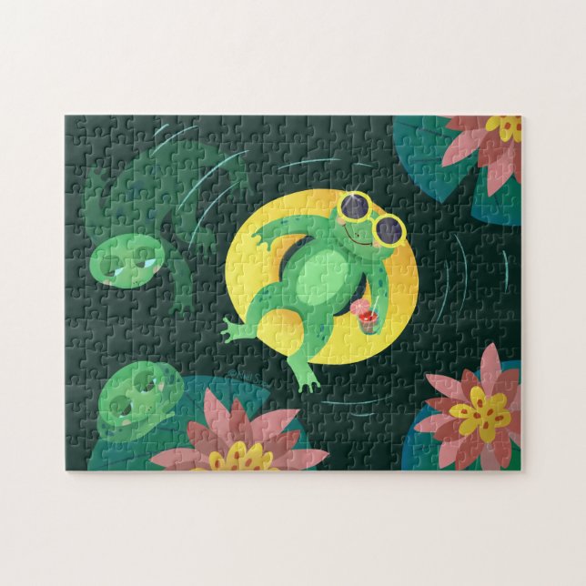 Simma Groda Gult Solglasögon Pussel (Horisontell)