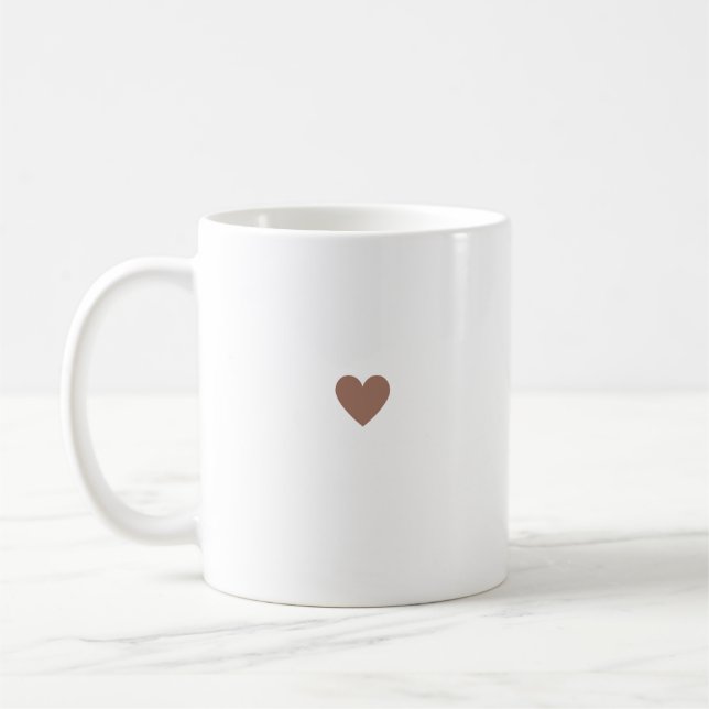 Simma hjärtmocha Brown Modern Minimal Valentine Kaffemugg (Vänster)