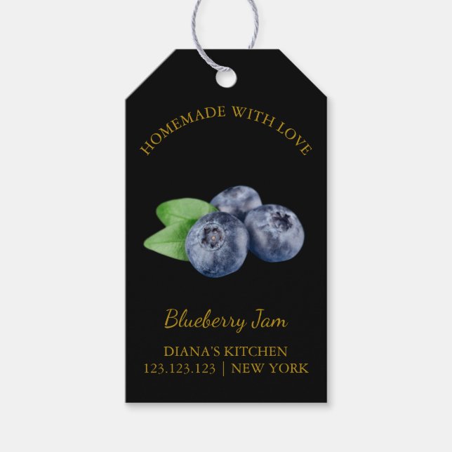 Simma Homemade Blueberry Sylt Hopp Märkre l Black Presentetikett (Framsidan)
