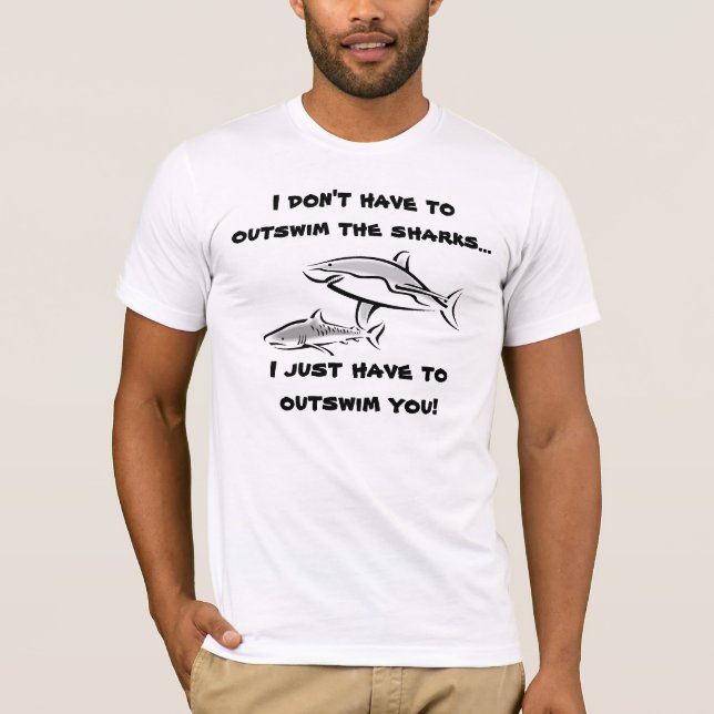 Simma ifrån hajar tee shirt (Framsida)