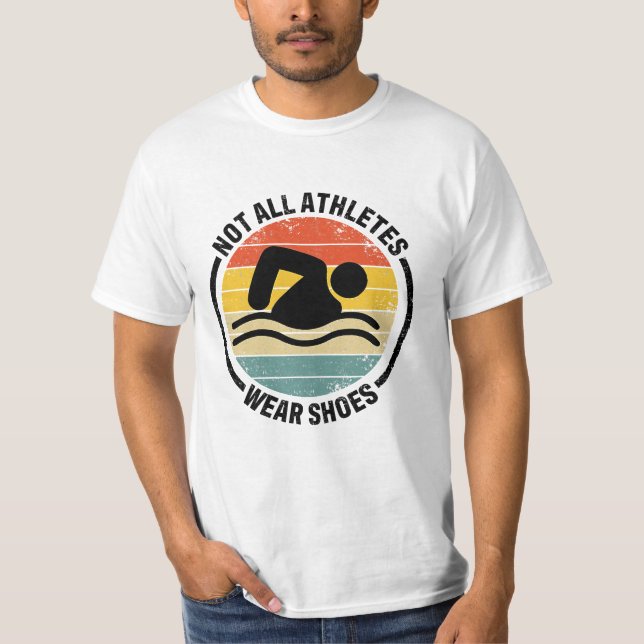 Simma inte alla Idrottsmäns Bära Shoms Swimming fo T Shirt (Framsida)