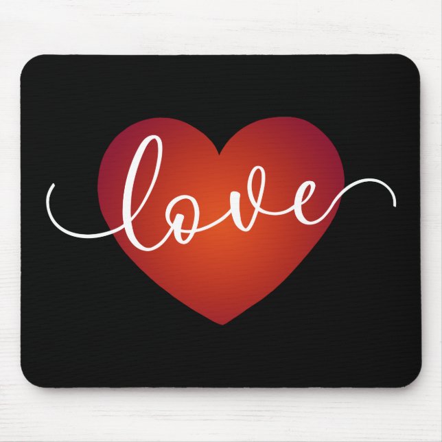 Simma Kärlek Calligraphy Valentine | Mousepad Musmatta (Framsidan)