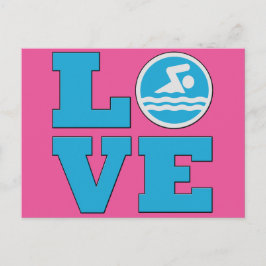 Simma Kärlek för konkurrerande simmare eller långf Vykort