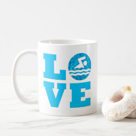 Simma KÄRLEK Swimming and Diving Swimmer eller Coa Kaffemugg