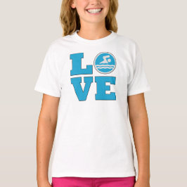 Simma KÄRLEK tävlingssimmer eller simning och dykn Tee Shirt