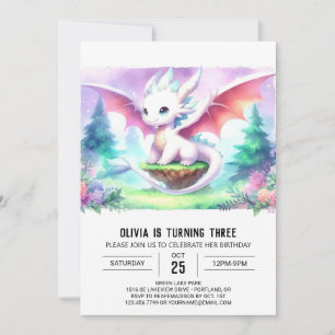 Simma Kids Dragon Birthday Inbjudningar
