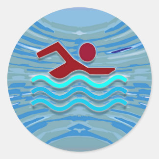Simma Klubb Swimmer Exercise Fitness NVN254 Swimmi Runt Klistermärke