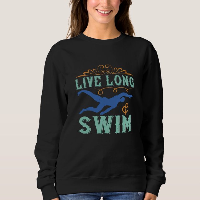 Simma - Lev lång tid och simma T Shirt (Framsida)