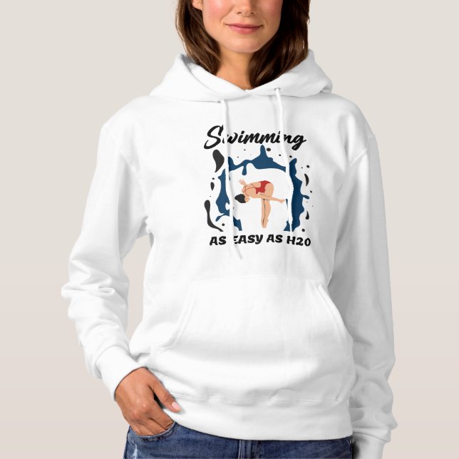 Simma lika enkelt som H2O - Lustigt Simma T Shirt (Framsida)