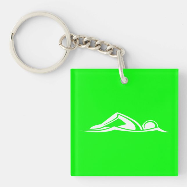 Simma Logotyp Acrylic Keychain-Grönt (Framsidan)
