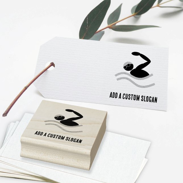 Simma Logotyp - Anpassningsbar Text för Vatten spo Stämpel (Skapare uppladdad)