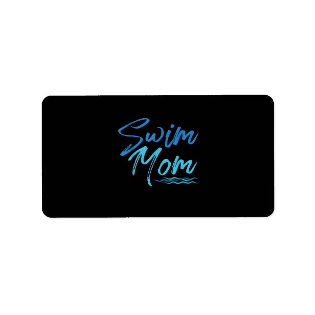 Simma Mamma Swimming Funny Cute Gift Adressetikett (Framsidan)