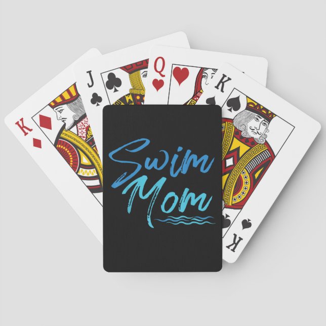 Simma Mamma Swimming Funny Cute Gift Casinokort (Baksidan)