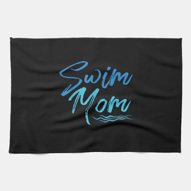 Simma Mamma Swimming Funny Cute Gift Kökshandduk (Horisontell)