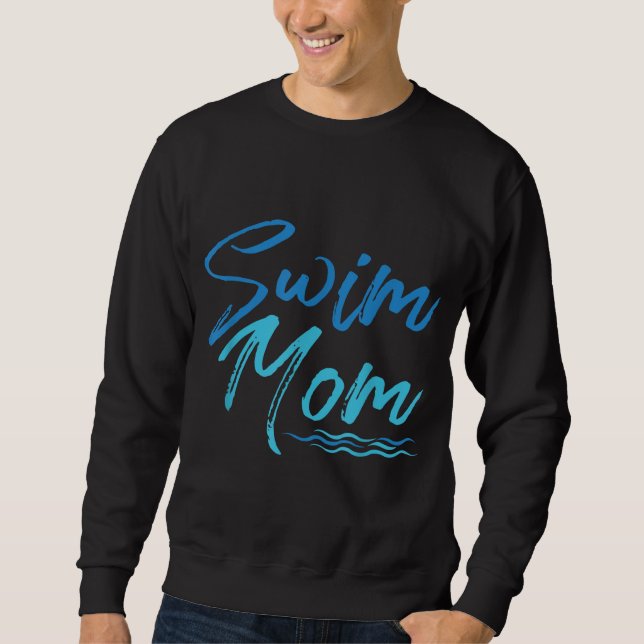 Simma Mamma Swimming Funny Cute Gift Lång Ärmad Tröja (Framsida)