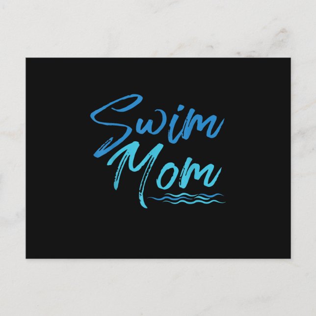 Simma Mamma Swimming Funny Cute Gift Meddelande Vykort (Framsida)