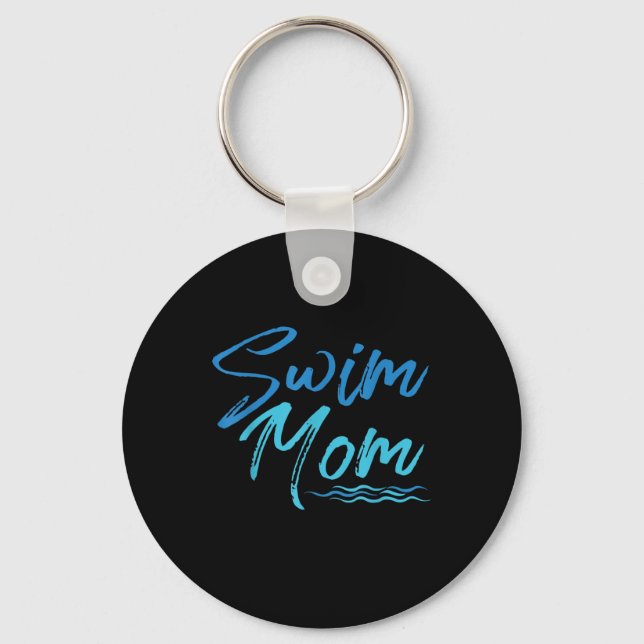 Simma Mamma Swimming Funny Cute Gift Nyckelring (Framsida)