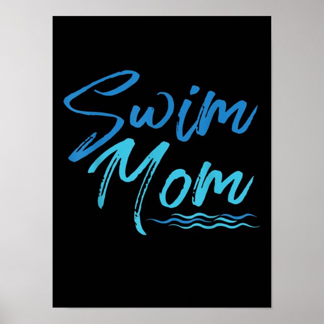 Simma Mamma Swimming Funny Cute Gift Poster (Framsidan)