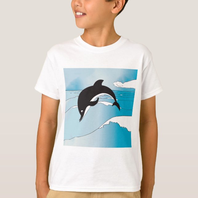 Simma med delfiner t-shirt (Framsida)