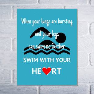 Simma med din motivational sport för hjärta poster