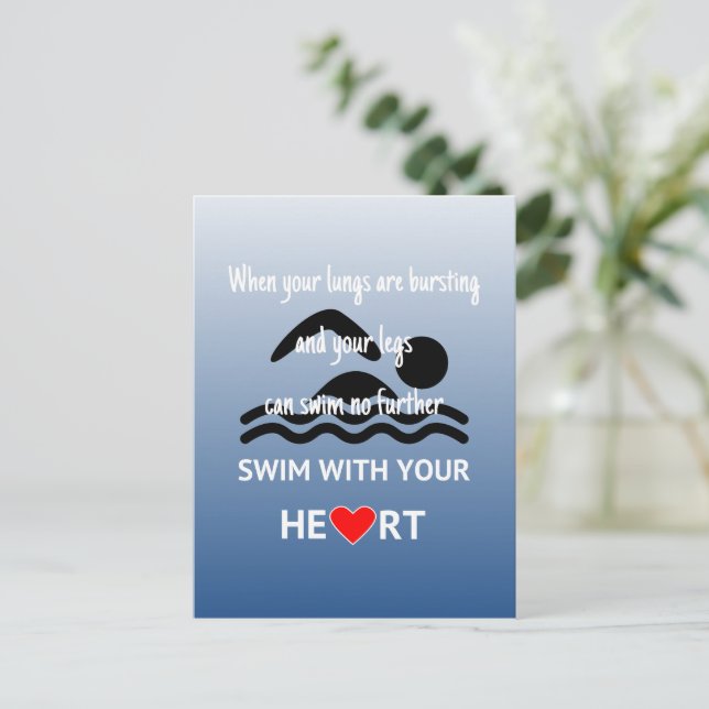 Simma med ditt hjärta inspirerande vykort (Stående Fram)
