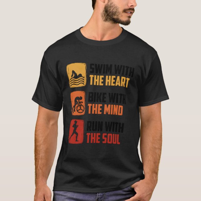 Simma med honom med mind Triathlete T Shirt (Framsida)