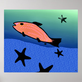 Simma med stjärnaaffischen poster