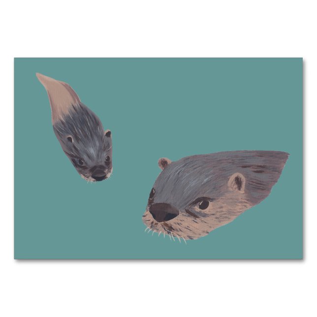 Simma otters Läsflashkort för vuxnor Bordsnummer (Framsidan)